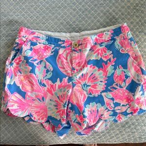 Lilly Pulitzer Pink and Blue Floral Buttercup Shorts